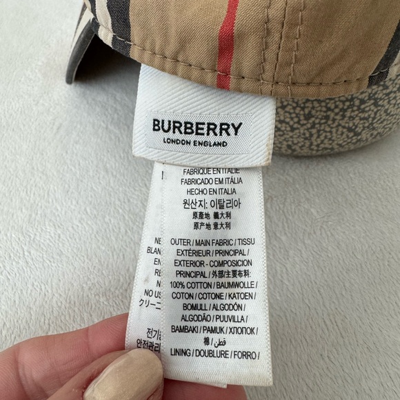 Burberry Tan Cap with Black and Red Accents main image 5